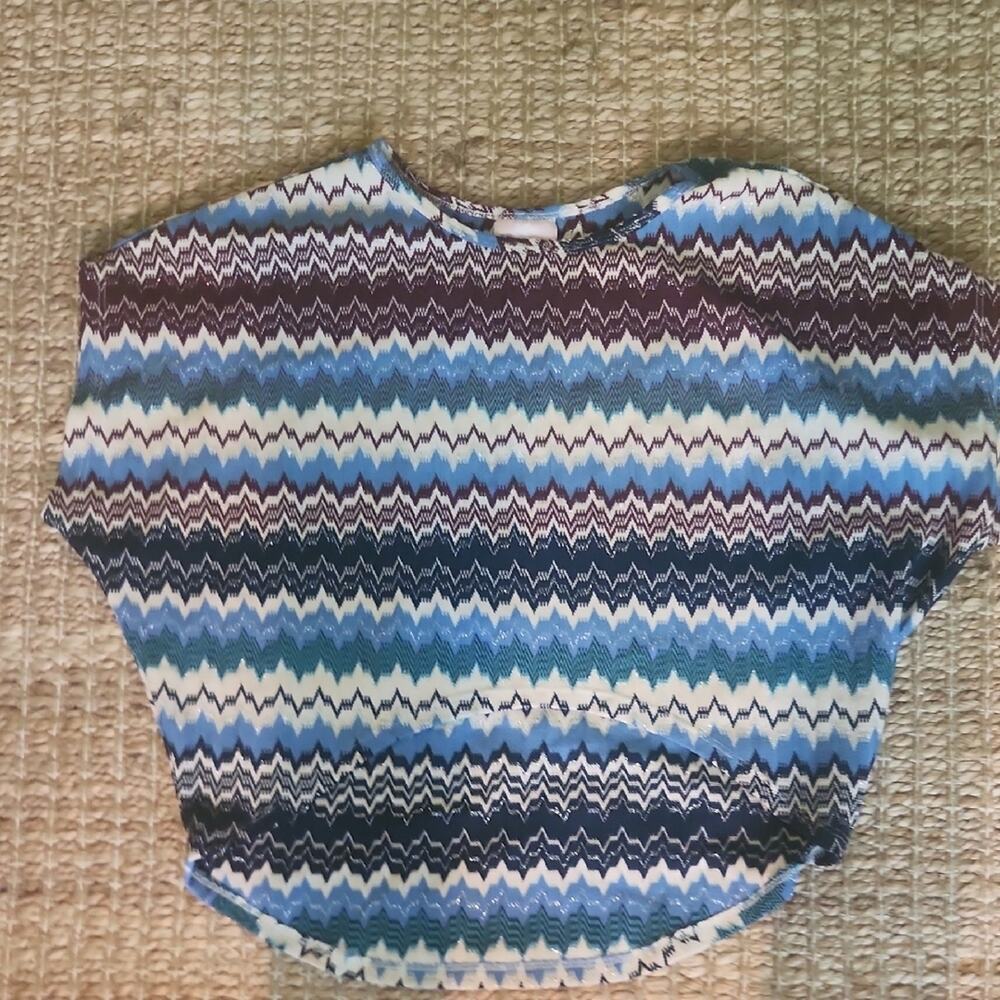 Romeo & Juliet Couture Multicolor Zigzag Crop Top